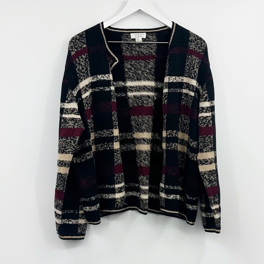 Vintage Granolacore Window Panel Sweater Cardigan Size XL